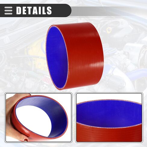 Motoforti Universal Straight Reducer Hose Silicone Hose Coupler Intercooler Tube 4-Ply Reinforced Intake Reducer Intercooler Pipe, 40mm, Silicone, Black in Saudi Arabia