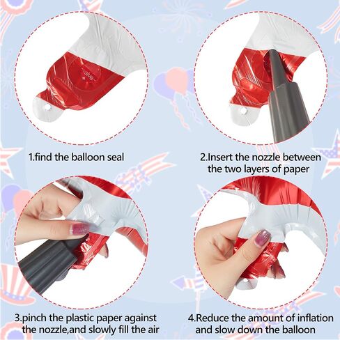 20 Pcs 4th of July Balloons 18 Inch Blue Red White Foil Balloons Patriotic American Flag Star Balloons Independence Day Party Balloons USA Balloons for Party Decorations in Saudi Arabia