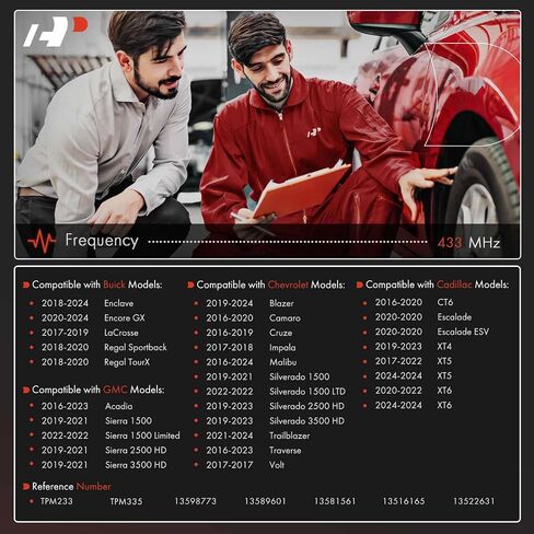 A-Premium 433MHz Tire Pressure Monitoring Sensor TPMS - Compatible with Buick, Cadillac, Chevy & GMC - Blazer, Camaro, Cruze, Impala, Malibu, Silverado, Trailblazer, Sierra, Enclave, LaCrosse, CT6 in Saudi Arabia