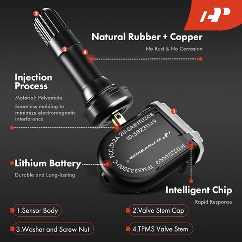 A-Premium 433MHz Tire Pressure Monitoring Sensor TPMS - Compatible with Buick, Cadillac, Chevy & GMC - Blazer, Camaro, Cruze, Impala, Malibu, Silverado, Trailblazer, Sierra, Enclave, LaCrosse, CT6 in Saudi Arabia