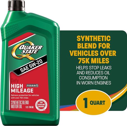 Quaker State High Mileage 5W-20 Synthetic Blend Motor Oil (1-Quart, Case of 6) in Saudi Arabia