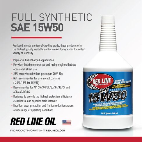 Red Line 11504 SAE 15W50 Fully Synthetic Motor Oil - 1 Quart in Saudi Arabia