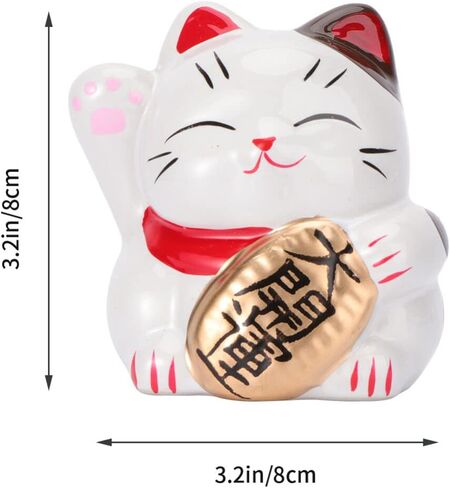 Maneki Neko Coin Bank Lucky Cat Piggy Bank Fortune Cat Money Saving Pot Japanese Ceramic Cat Figurine Lucky Animal Desktop Ornament for Girl Boy Home Decor Piggy Bank in Saudi Arabia