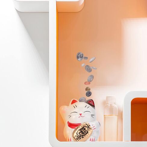 Maneki Neko Coin Bank Lucky Cat Piggy Bank Fortune Cat Money Saving Pot Japanese Ceramic Cat Figurine Lucky Animal Desktop Ornament for Girl Boy Home Decor Piggy Bank in Saudi Arabia