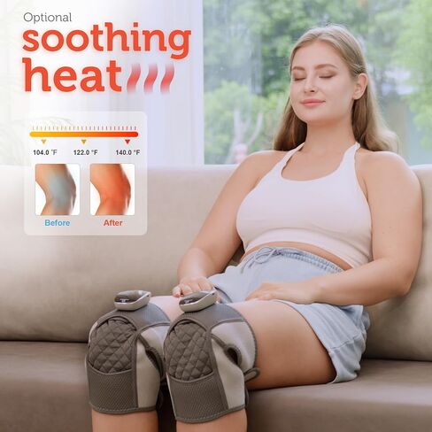 COMFIER Cordless Knee Massager with Heat, Vibration Knee Brace Wrap for Arthritis, 3-in-1 Heating Pad for Knee Shoulder Elbow, Knee Warmer, Gifts for Father Dad Men,FSA or HSA Eligible in Saudi Arabia