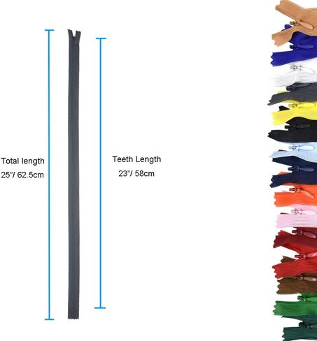 30Pcs 23.3 Inch Invisible Zippers Lace Tape for Pillows Clothing and Tailor Sewer Sewing Craft Crafter's Special Mix Color in Saudi Arabia