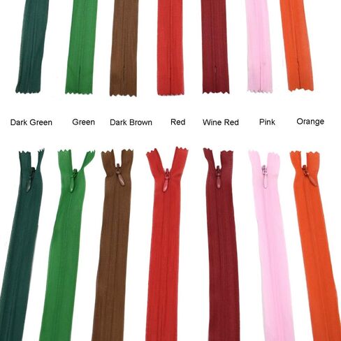 30Pcs 23.3 Inch Invisible Zippers Lace Tape for Pillows Clothing and Tailor Sewer Sewing Craft Crafter's Special Mix Color in Saudi Arabia