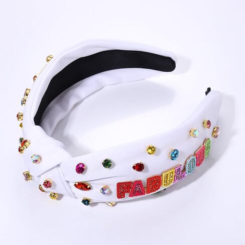 Birthday Headband for Women Colorful Rhinestone Crystal Birthday Girl Hairband Birthday Crown Tiara Birthday Accessories Birthday Gifts for Her (HBR) in Saudi Arabia