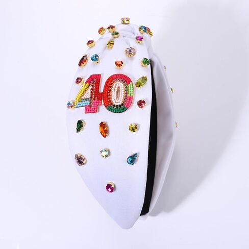 Birthday Headband for Women Colorful Rhinestone Crystal Birthday Girl Hairband Birthday Crown Tiara Birthday Accessories Birthday Gifts for Her (HBR) in Saudi Arabia