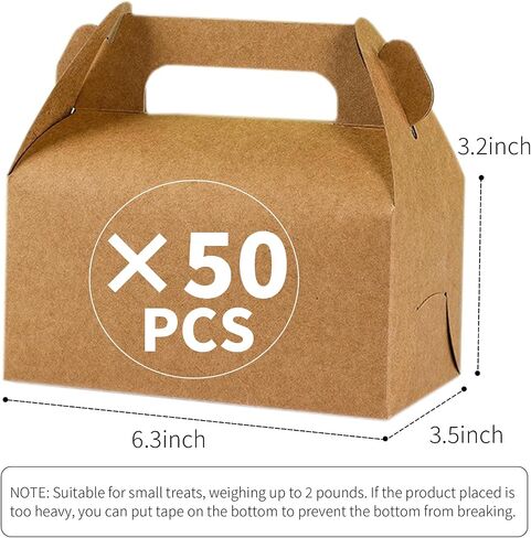 Swingers 50 Pack Gable Boxes,Treat Boxes,Candy Boxes,Party Favor Boxes with Handles,Paper Gift Bags for Kids,Birthday,Party,Wedding,Halloween,Christmas (Red, 6.3x3.5x3.2 inch) in Saudi Arabia