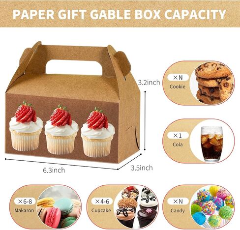 Swingers 50 Pack Gable Boxes,Treat Boxes,Candy Boxes,Party Favor Boxes with Handles,Paper Gift Bags for Kids,Birthday,Party,Wedding,Halloween,Christmas (Red, 6.3x3.5x3.2 inch) in Saudi Arabia
