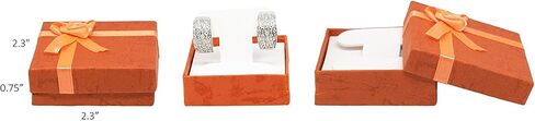 علب هدايا على شكل شجرة مجوهرات من الورق المقوى Novel Box® مع أقواس Rosebug بألوان متنوعة 2.3X2.3X0.75 (عبوة من 12) + قطعة قماش للتنظيف NB in Kuwait