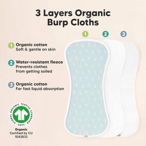 KeaBabies 6-Pack Baby Burp Cloths for Baby Boys and Girls and 5-Pack Organic Burp Cloths for Baby Boys and Girls - Large Baby Burp Cloths, Burping Cloths for Babies - Ultra Absorbent Burping Cloth in Saudi Arabia