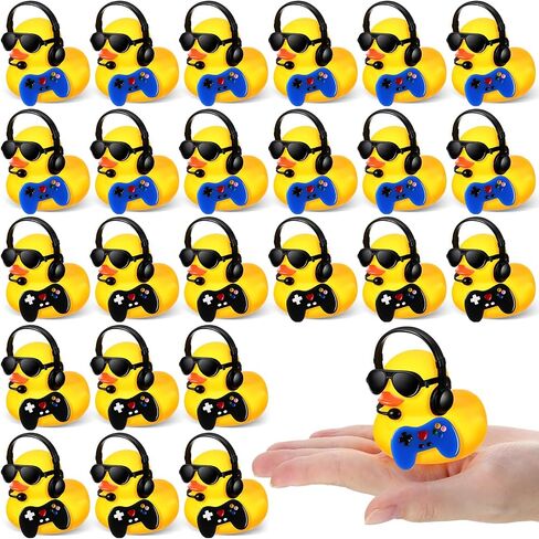 Leitee 24 Sets Video Game Party Favors Mini Rubber Ducks | Video game party toy, goodie bag fillers, party favors gifts, swimming bathtub,Birthday，decorations in Saudi Arabia