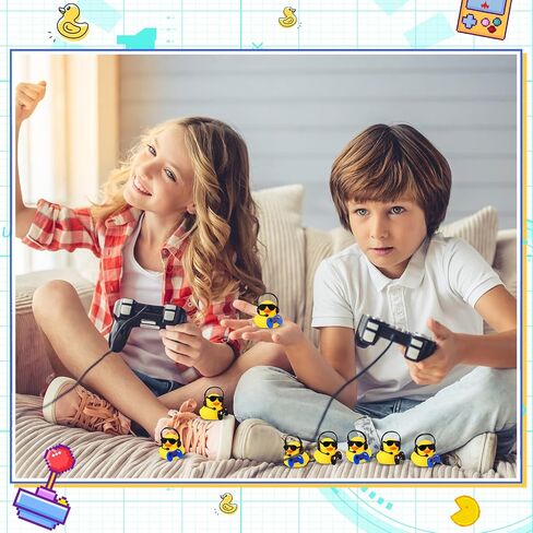 Leitee 24 Sets Video Game Party Favors Mini Rubber Ducks | Video game party toy, goodie bag fillers, party favors gifts, swimming bathtub,Birthday，decorations in Saudi Arabia