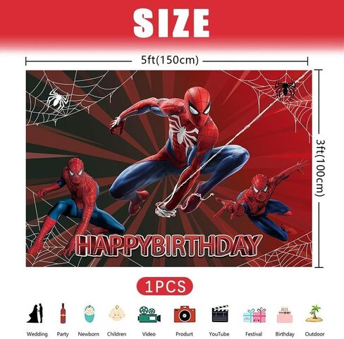 مجموعة بالونات سبايدرمان للحفلات، 115 قطعة من بالونات اللاتكس مع بالونات فويل خلفية عيد ميلاد سعيد للأطفال وحفلات أعياد الميلاد وحفلات استقبال المولود الجديد in Kuwait