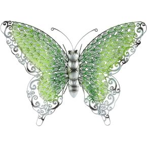 Deco 79 Metal Butterfly Home Wall Decor Indoor Outdoor Wall Sculpture, Wall Art 21" x 2" x 16", Green