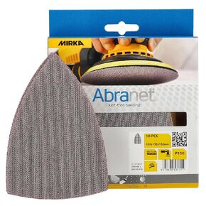 Mirka Abranet Delta Triangle Net Disc / 4x6x6 inch/Grit 240 /Sandpaper Sanding Discs Hook and Loop / 10 pcs / ‎9A-219-240RP