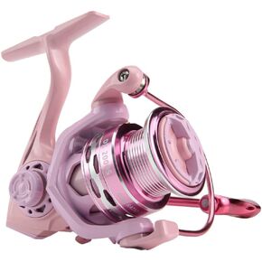 Spinning Reel, 5.2:1 High Speed Gear Ratio Spinning Fishing Reel, Full Metal Pink Carp Reel for Women, 8kg Max Drag Fishing Reel for Saltwater or Freshwater DX1000S
