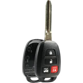 Key Fob Shell fits 2012-2017 Toyota Camry / 2014-2017 Toyota Corolla RAV4 Highlander Keyless Entry Remote Case & Pad (HYQ12BDM)