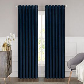 WEST LAKE Luxury Velvet Winter Curtains Teal Green 84 Inches Long for Living Room Thermal Insulated Drape Rod Pocket Back Tab Room Darkening Window Curtains for Bedroom 2 Panels,52" Wx84 L
