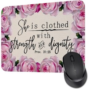 Christian Gifts Mouse Pad Religious Faith Gifts for Women Girls Be Strong Courageous Bible Verse Mouse Pad Inspirational Christian Gifts (Be Strong MP)