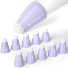 Compatible Apple Pencil Nib Protector, Silicone Fiber Nib Protector [Pack of 10], Noiseless Non-Slip Silicone Nib Cover for Apple Pencil 2nd Generation / 1st and Apple Pencil (USB-C).Purple