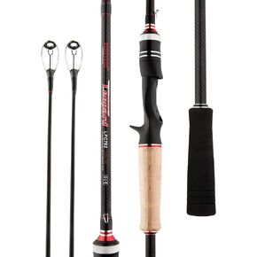 BERRYPRO 7-Feet Casting rods and Spinning rods, 24 Ton Carbon Fiber Baitcasting Rods Spinning Fishing Rods - Two Piece Twin-Tip Bass Rods and One Piece Rods