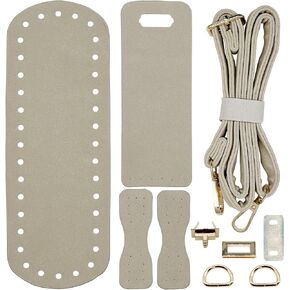 Yayatty PU Leather Backpack Making Kits, DIY Leather Bags Knitting Crochet Set Bag Bottom Shaper Pad Insert Cushion Base with Bag Straps Clasps for DIY Bag Making, Green