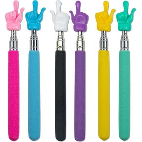 6 pcs Telescopic Teachers Pointer Teachers Pointer Sticks Mini Retractable Classroom Pointer for Elementary School Kindergarten Teacher, Classroom Supplies (Multicolour)