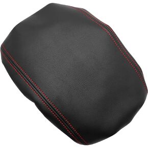 Leather Center Console Armrest Cover replacement for Honda Civic 2022 2023 Sedan LX Sport EX Touring, Hatchback LX Sport EX-L Sport Touring Black (Gray line,Red line) (black (Gray line))