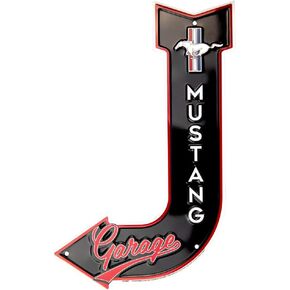 HangTime Mustang Garage Sign, Vintage Metal Automotive Wall Art Decor, 11.5 in. x 17.5 in, Man Cave Stuff for Men