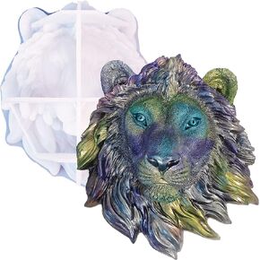 Heavy Lion Head Wall Hanging Silicone Resin Mold Male Lion Head Shaped Epoxy Silicone Casting Mold Articles Ornaments for Wall Door Decor Office Living Room Garden, 3D DIY Home Display Crafts