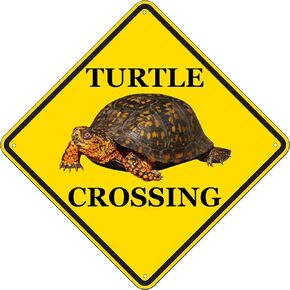 Rogue River Tactical Funny Metal Warning Turtle Crossing XING Tin Sign Wall Décor Man Cave Bar Tortoise