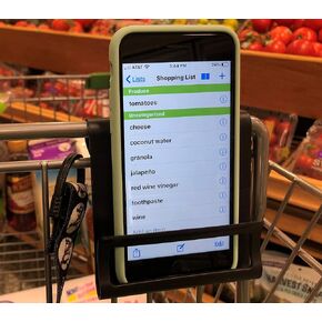 Smartphone Holder for Shopping Cart - Safely Secures Cell Phone While you Shop, Lightweight,Adjustable