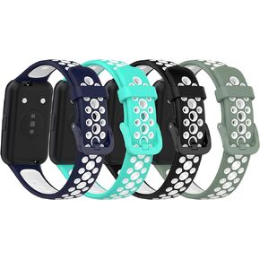 FitTurn [4Pack Bands for FITVII Slim Smartwatch, Two-color ventilation holes bands Compatible with FITVII Slim Fitness Tracker Women Kids