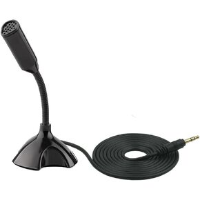 3.5mm Microphone，Adjustable gooseneck Mini for Laptop/Desktop Computers pc Microphone，Plug and Play, Driver-Free Desk Microphone，Recordings, Games, Streaming, podcasts. (3.5MM)