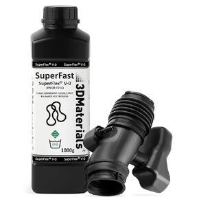 SuperFlex UL94 V-0, 3D Printer Resin, Flame-Retardant Parts Simulating Flexible Rubber 80A, Made in Korea by 3DMaterials (1000g, Clear)