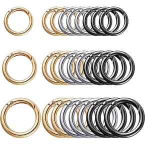 27Pcs Round Snap Buckle Round Clip Hook Trigger Spring O Rings O Ring Keychain Clip Zinc Alloy Hooks Clip DIY Accessories for keyrings Buckle,Bags,Purses,Paper,DIY