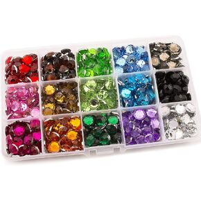Summer-Ray 10mm Assorted Color Rhinestones in Storage Box Value Pack