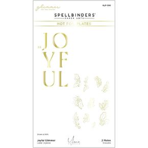 مجموعة قوالب وطبق فويل ساخن من Spellbinders Joyful، معدنية
