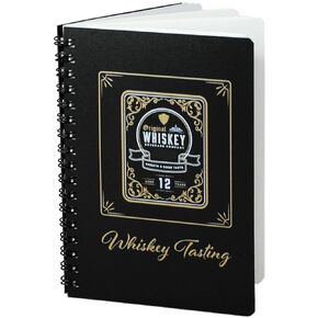 Whiskey Tasting Notebook For Scotch and Bourbon - Pocket Sized Journal Includes Fold-Out Tasting and Aroma Wheel