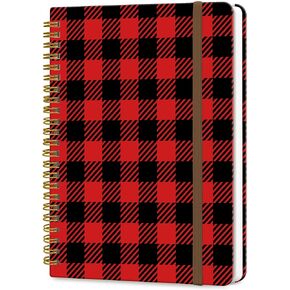 Spiral Journal Notebook, A5 Cute Notebooks for Women Men, College Ruled Hardcover Notebook for Work & Note Taking, 60 Pages Double-Wire Journals for Writing, Cute Strawberry
