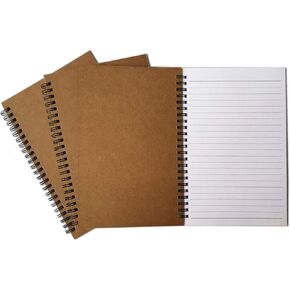 Spiral Notebook, 3Pack Spiral Journal, Thick Pure White Paper 120 Pages Wirebound Notebooks, Sketch Pads& Planner（Black)