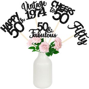 15 PCS 100th Birthday Centerpiece Sticks One Hundred Happy 100th Vintage 1925 Table Flower Centerpieces Sticks Cheers to 100 Fabulous Floral Decorations for 100th Birthday Party Supplies Gold