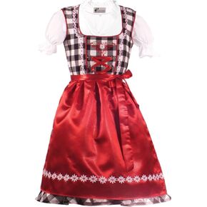 German Dress for Girls Bavarian Dirndl Oktoberfest Children Dress Carnival Halloween Size 2T,4T,6,8,10,12,14