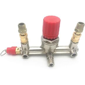 Double Outlet Tube Alloy Pressure Valve Switch Air Compressor Fittings Regulator Manifold Accessories