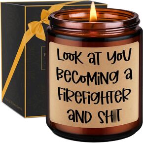 GSPY Scented Candles, Firefighter Gifts for Men - Fireman Gifts, Fire Fighter Gifts for Men, Him, Women - Firefighter Graduation Gifts for Him, Birthday Gifts for Firefighter, Firefighter Gift