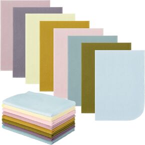 8 Pcs Cotton Flannel Burp Cloths Unisex Baby Burp Cloths Absorbent Large Burp Cloths for Newborn Infants Baby Boys and Girls Party Gifts, 8 Solid Colors, 13.78 x 19.69 Inches