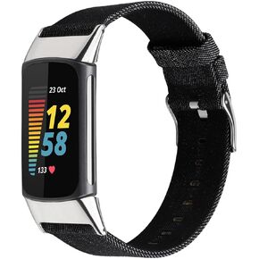 أحزمة قماشية متوافقة مع حزام Fitbit Charge5، قابلة للتعديل وقابلة للتنفس من القماش الناعم الرياضي بديل لساعة اليد وأشرطة المعصم سوار لتتبع الأنشطة Charge 5 للنساء والرجال